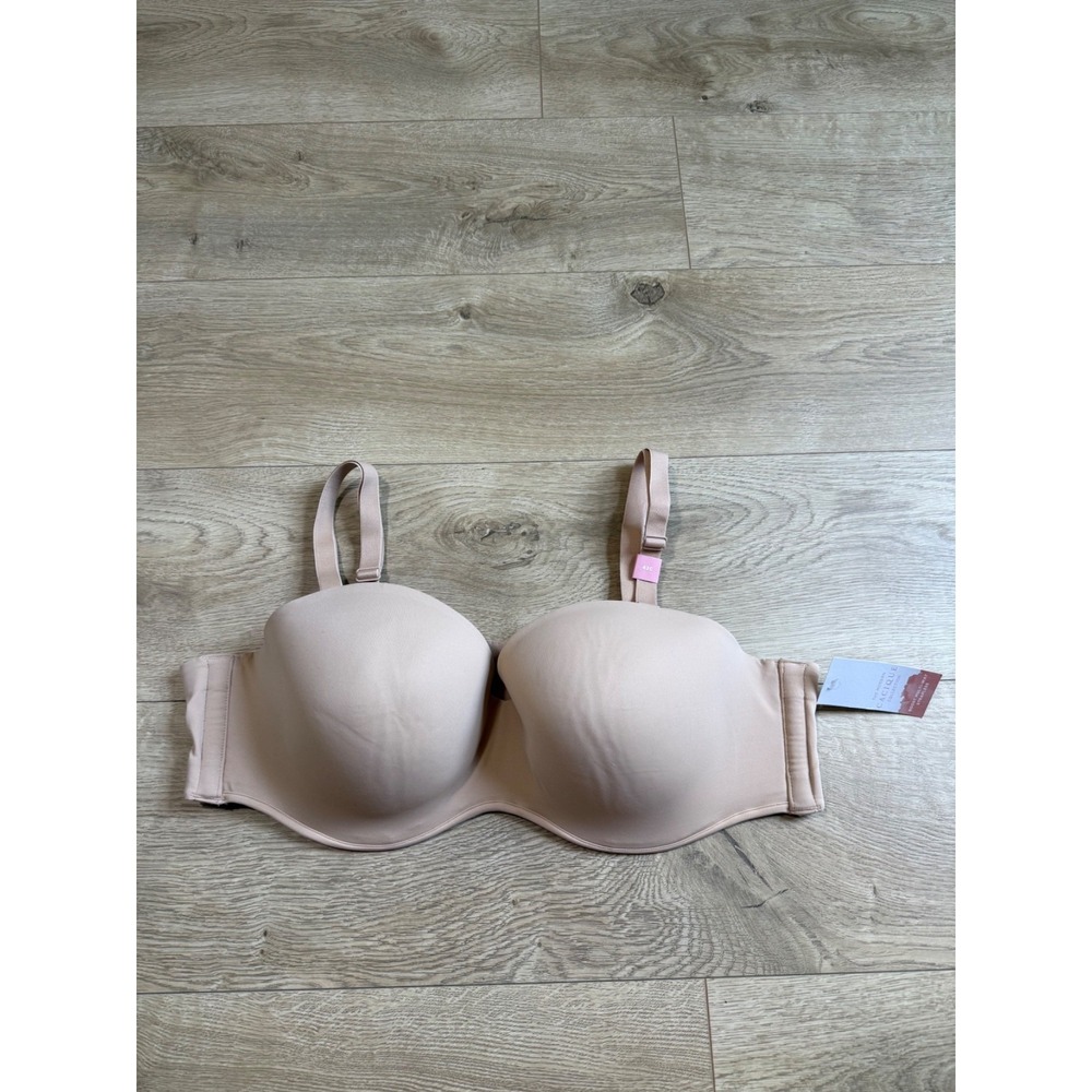 NWT Womens the modern Cacique boost multi-way strapless bra beige pushup sz 42C